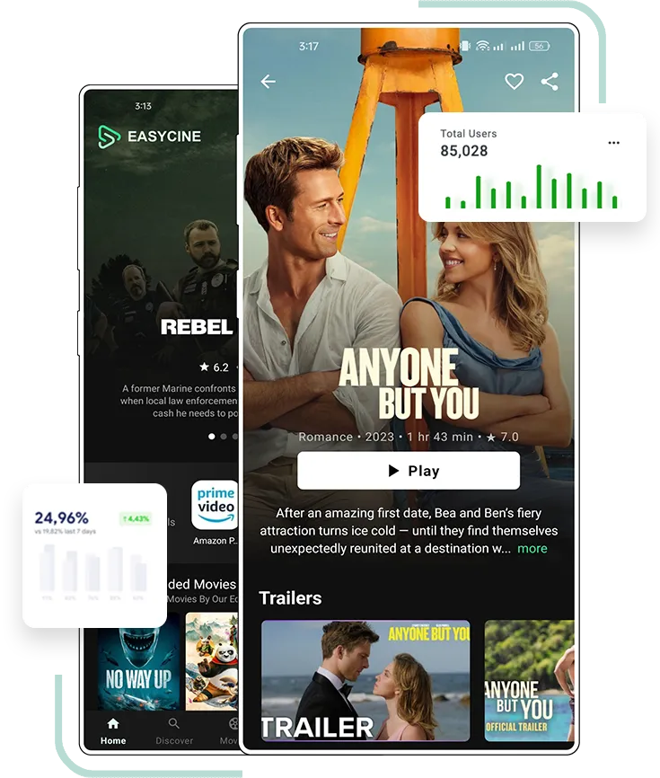 Easycine Android OTT app interface