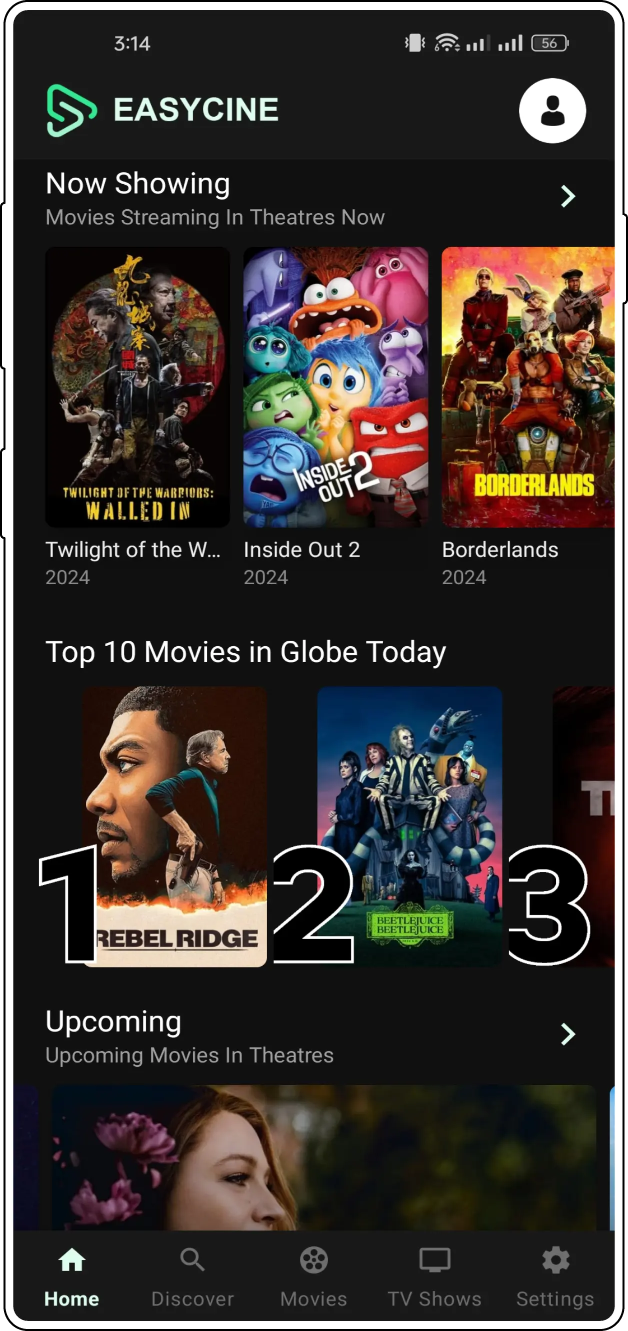 Easycine Android App movie details page