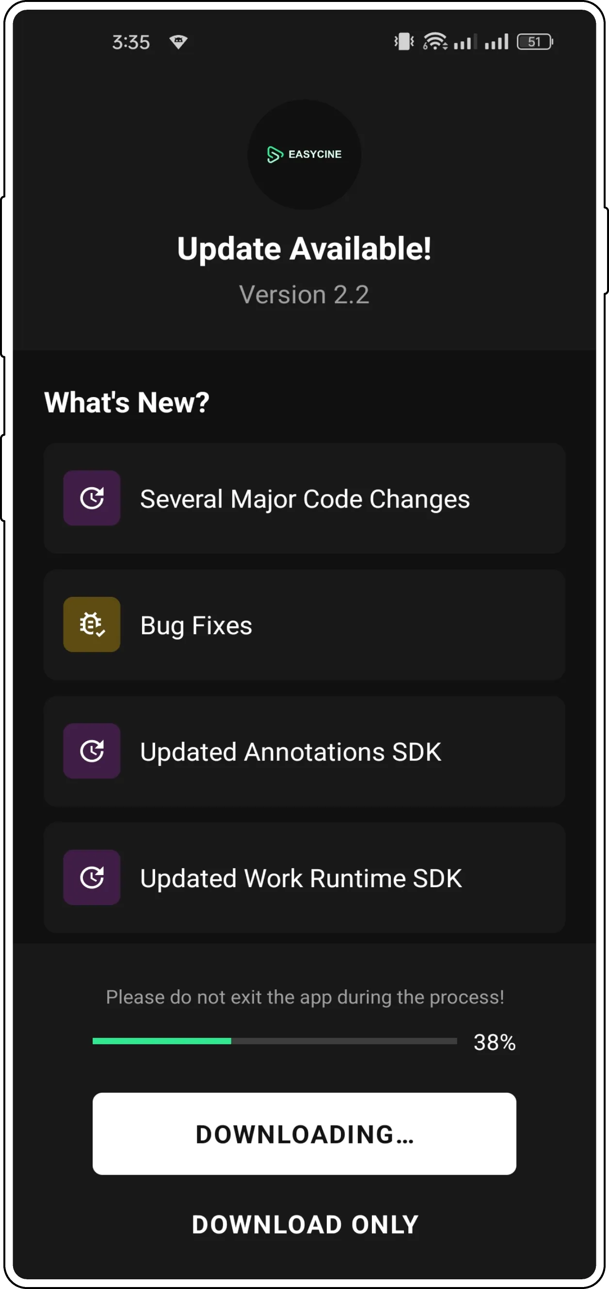 Easycine Android App help and support