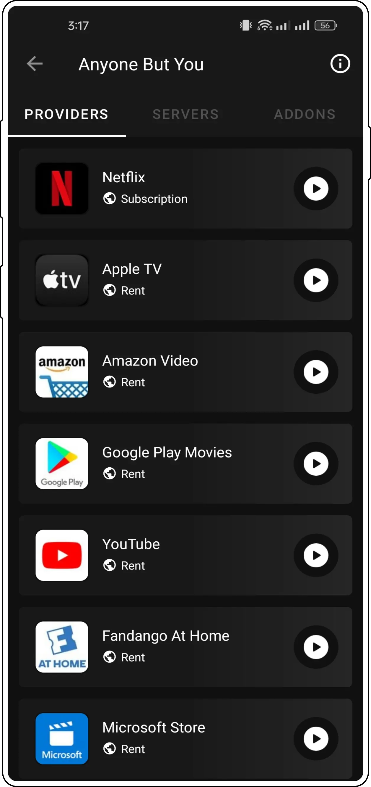 Easycine Android App favorites and watchlist